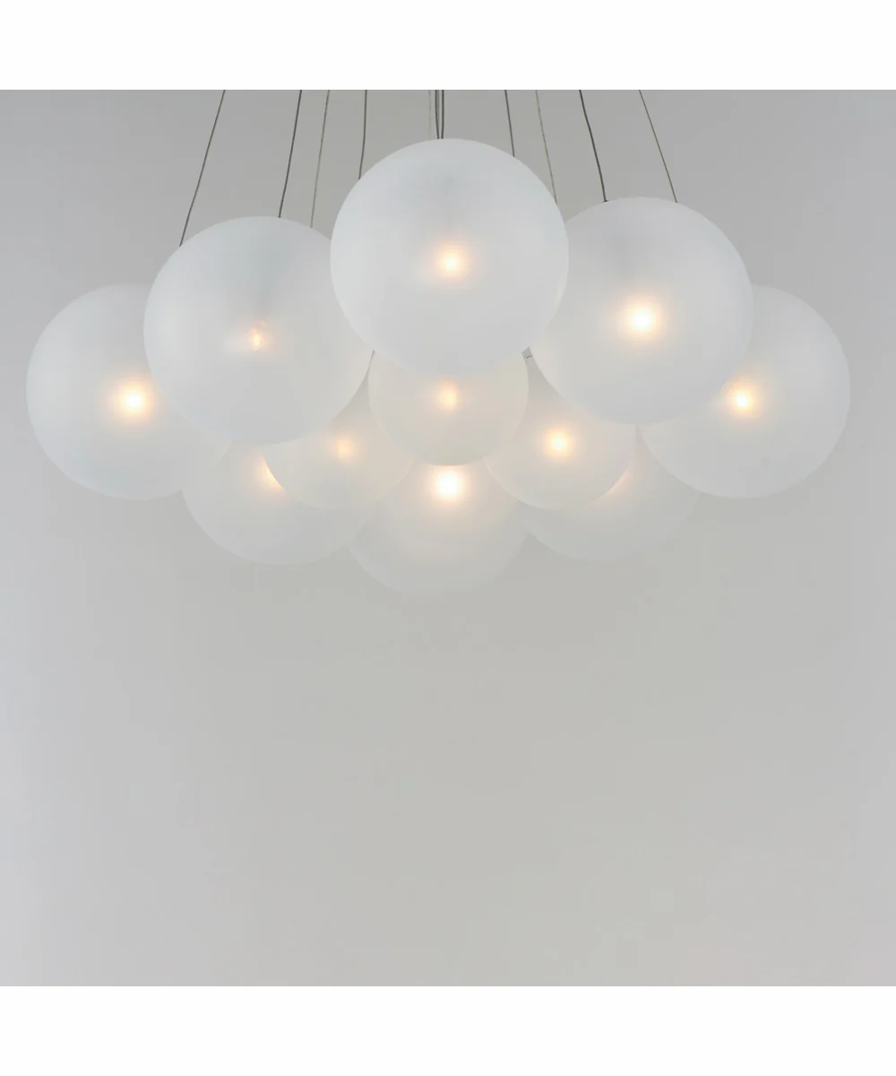 Burst 12-Light LED Pendant - Frost Satin Nickel - Image 4