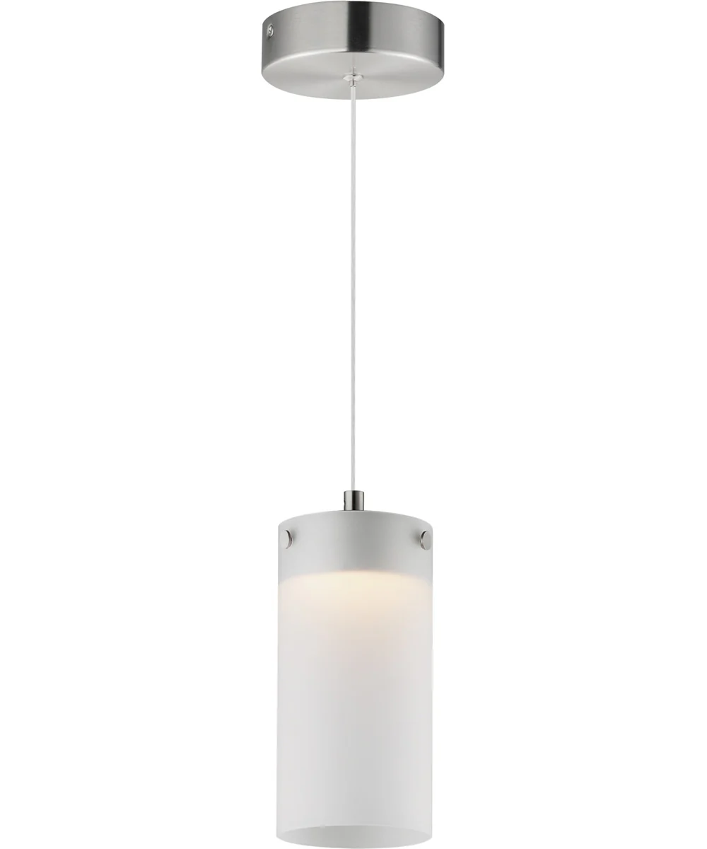 Highball Frosted LED Mini Pendant Satin Nickel