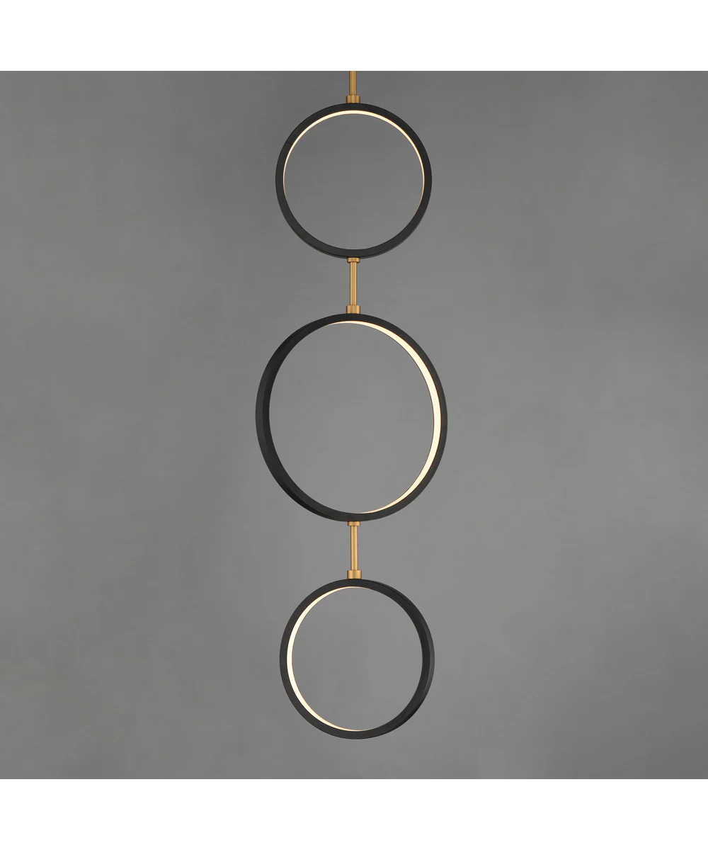 Hoopla 3-Light LED Pendant Black / Gold - Image 3