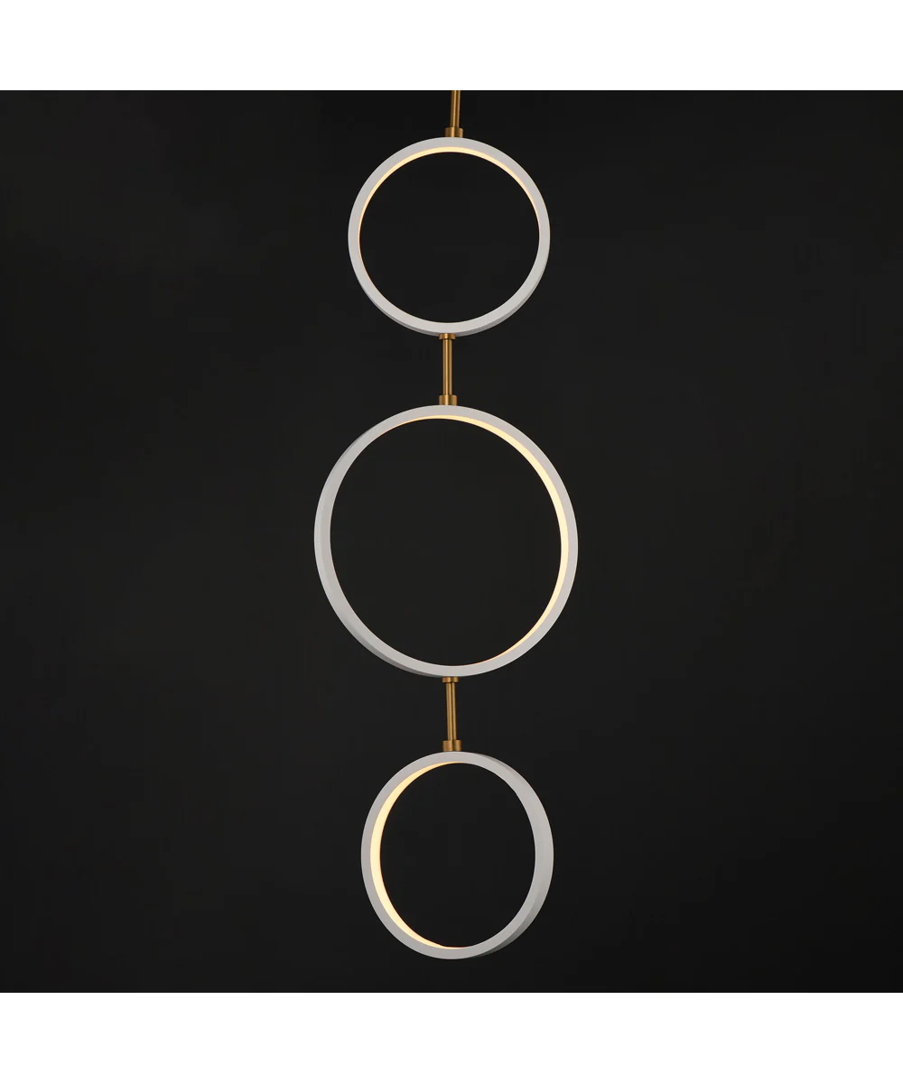Hoopla 3-Light LED Pendant White/Gold - Image 3