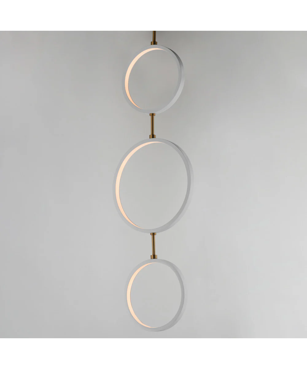 Hoopla 3-Light LED Pendant White/Gold - Image 4
