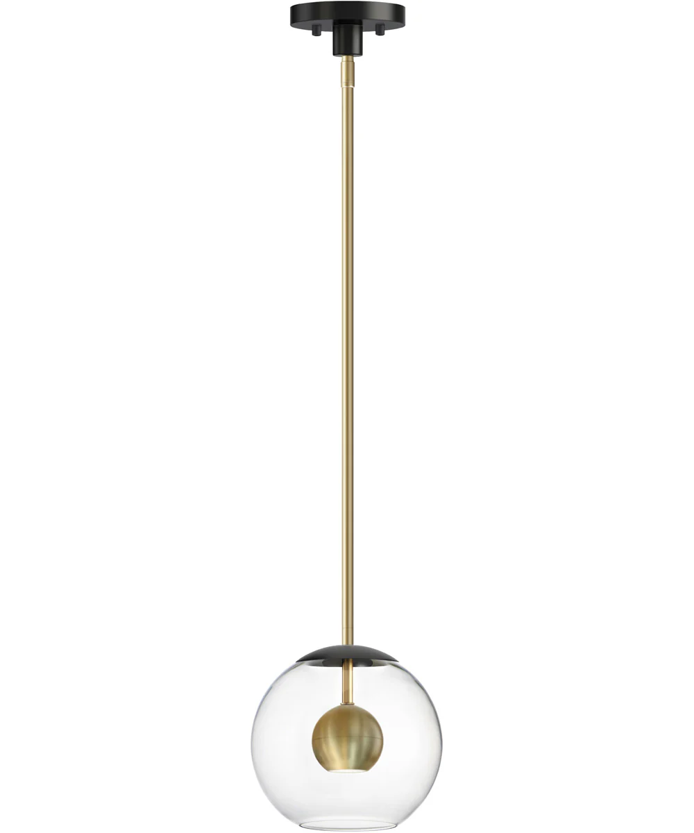Nucleus 10 inch LED Pendant Black / Natural Aged Brass