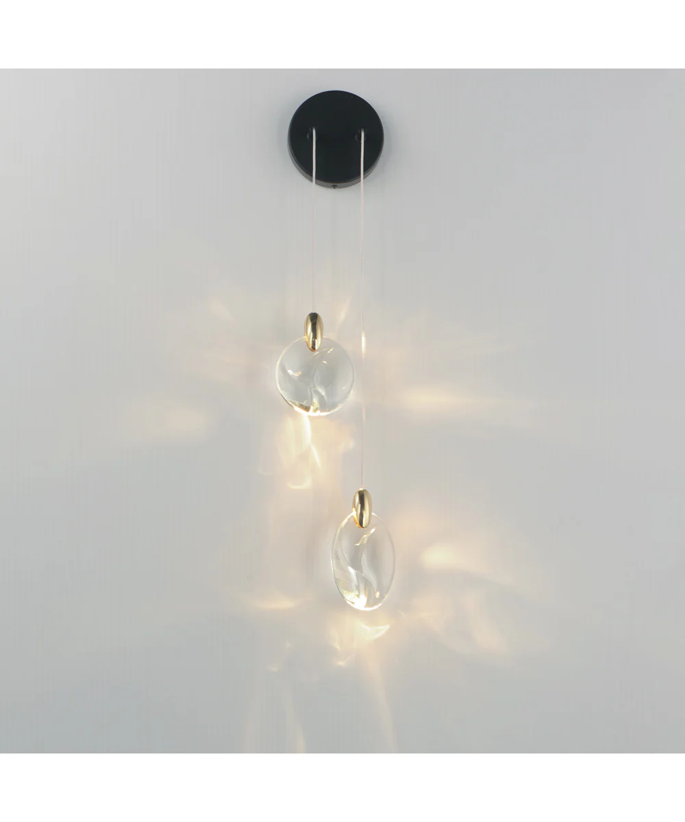 Pebble 2-Light Wall Sconce Black / Polished Gold - Image 3