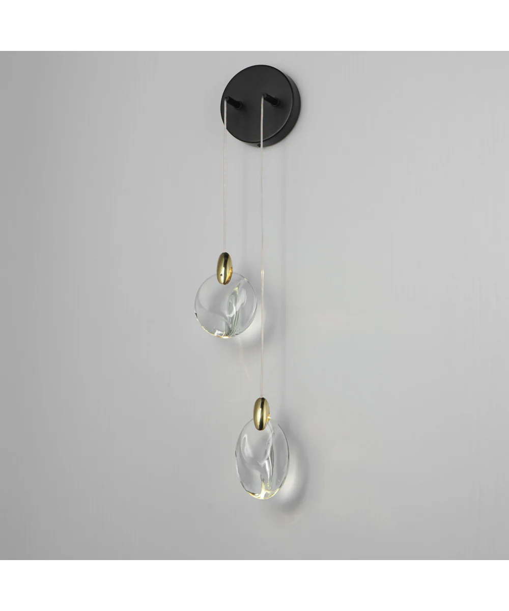 Pebble 2-Light Wall Sconce Black / Polished Gold - Image 4