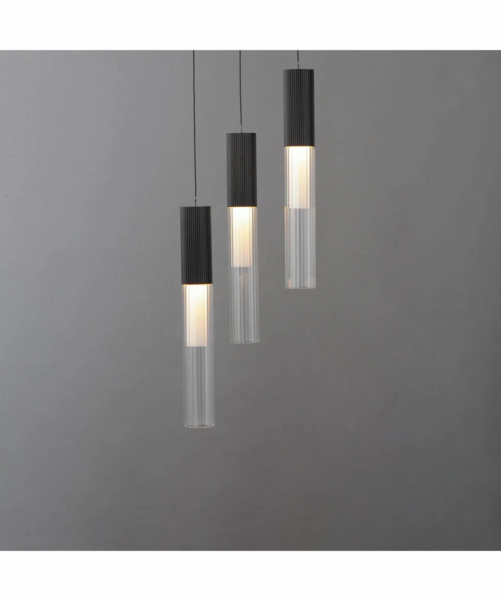 Reeds 3-Light LED Pendant Black - Image 3