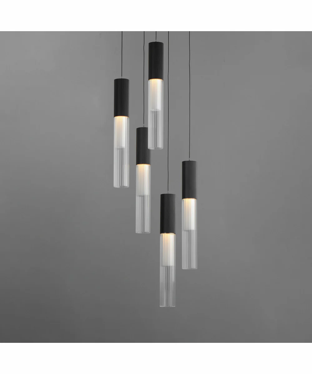 Reeds 5-Light LED Pendant Black - Image 2