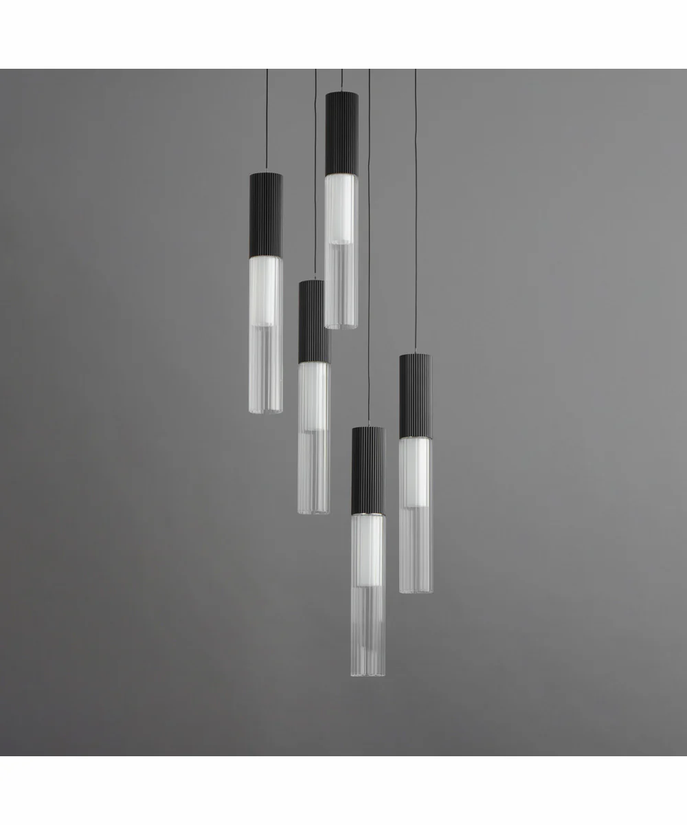 Reeds 5-Light LED Pendant Black - Image 3