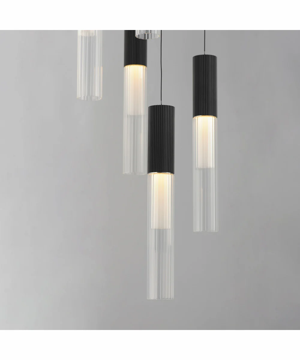Reeds 5-Light LED Pendant Black - Image 4