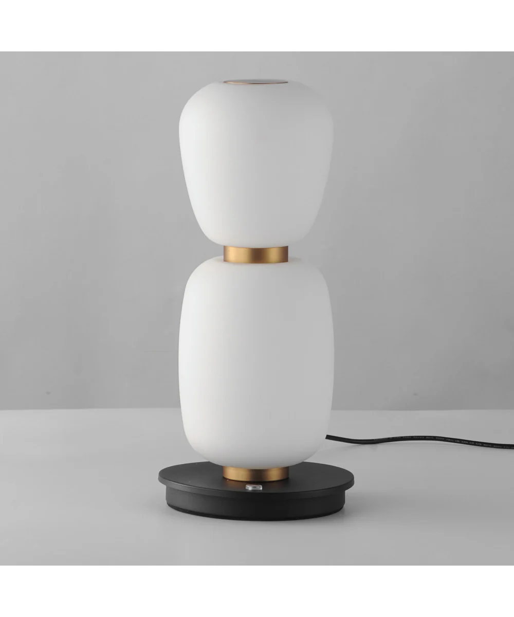 Soji Double Stack Portable Lamp Black / Gold - Image 2