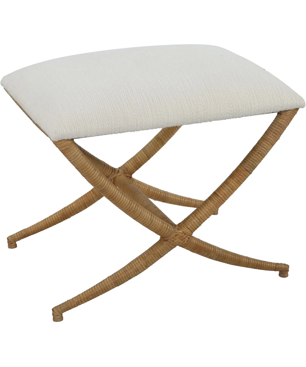 Expedition White Fabric Small Bench - Image 4