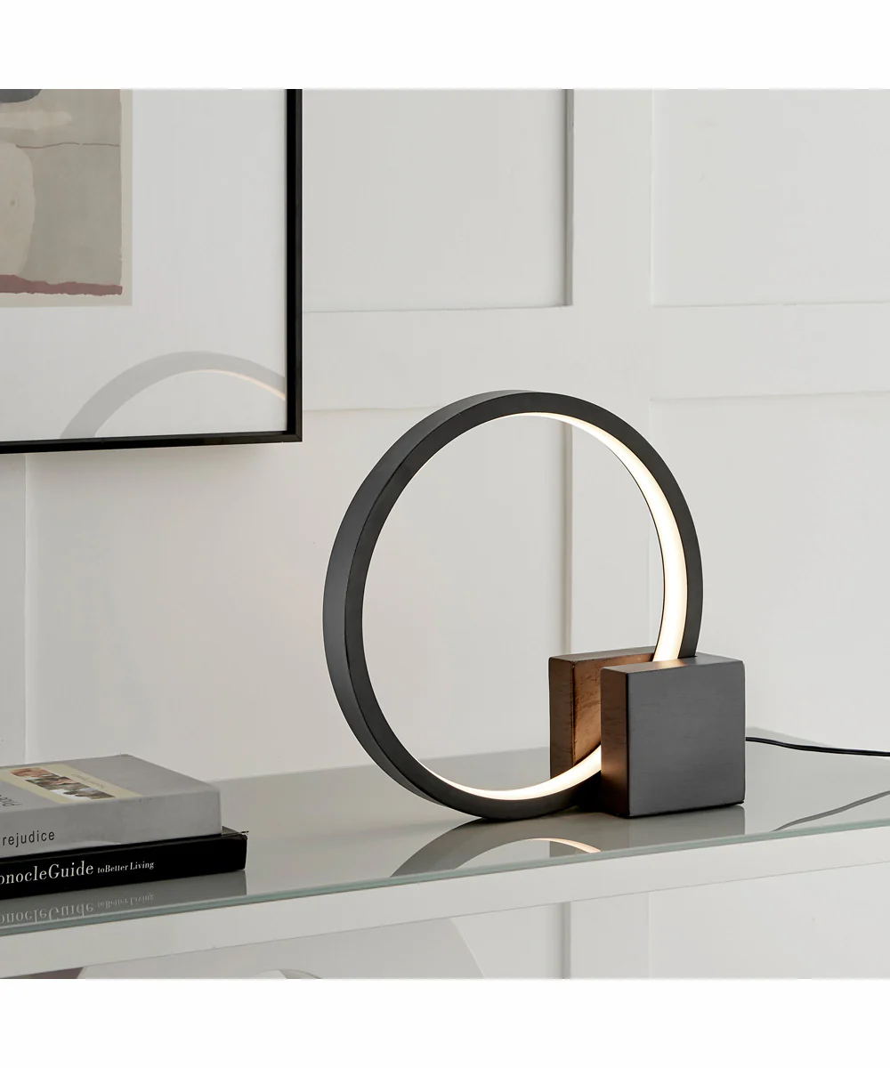 Fannie 1-Light Led Table Lamp Concrete Charcoal/Black - Image 3