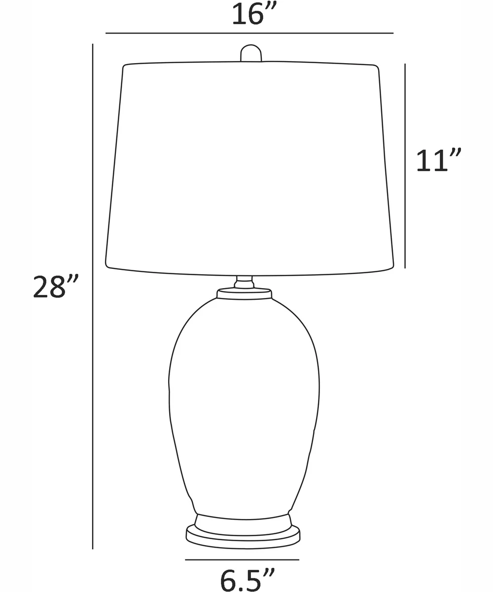 Farida 1-Light Table Lamp Antique Brass/White Ceramichrome/ White Fabric Shade - Image 4
