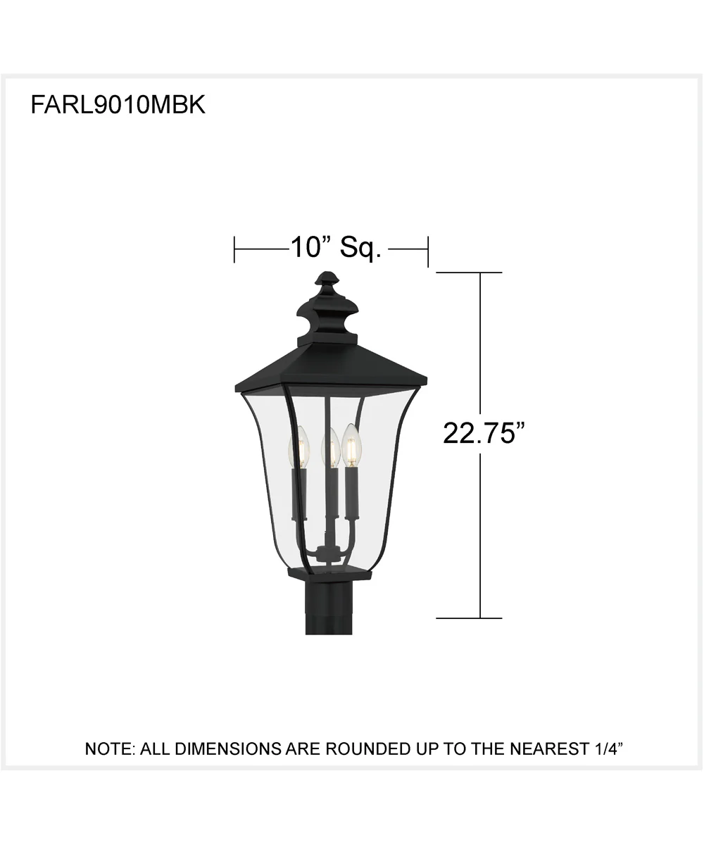Farley 3-light Outdoor Post Light Matte Black - Image 4