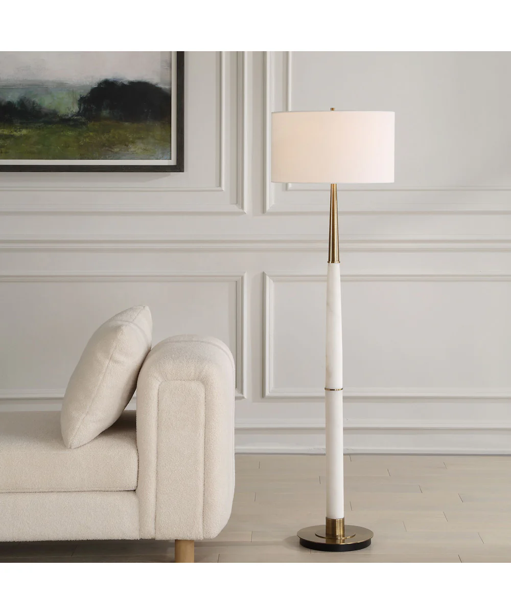 Faro White Marble Floor Lamp - Image 2