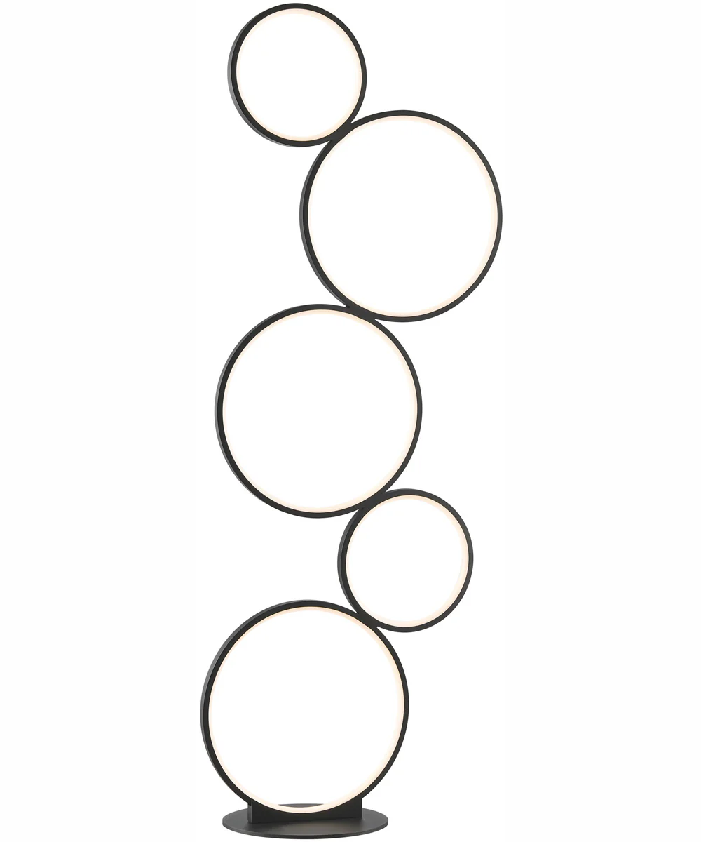 Fedora Led Floor Lamp 5 Rings/Black