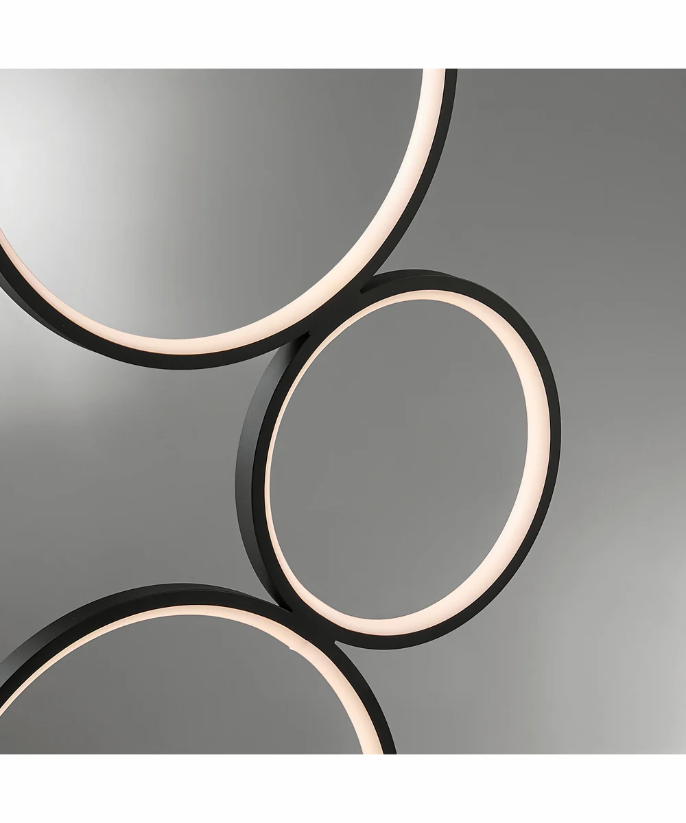 Fedora Led Floor Lamp 5 Rings/Black - Image 2
