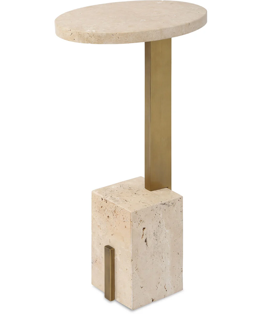 Feranno Travertine Accent Table