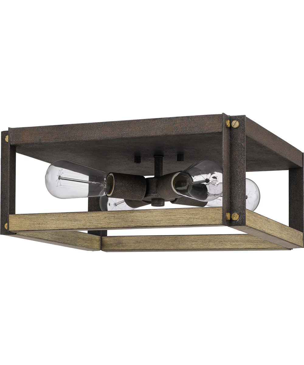 Finn 4-light Flush Mount Rustic Black - Image 3
