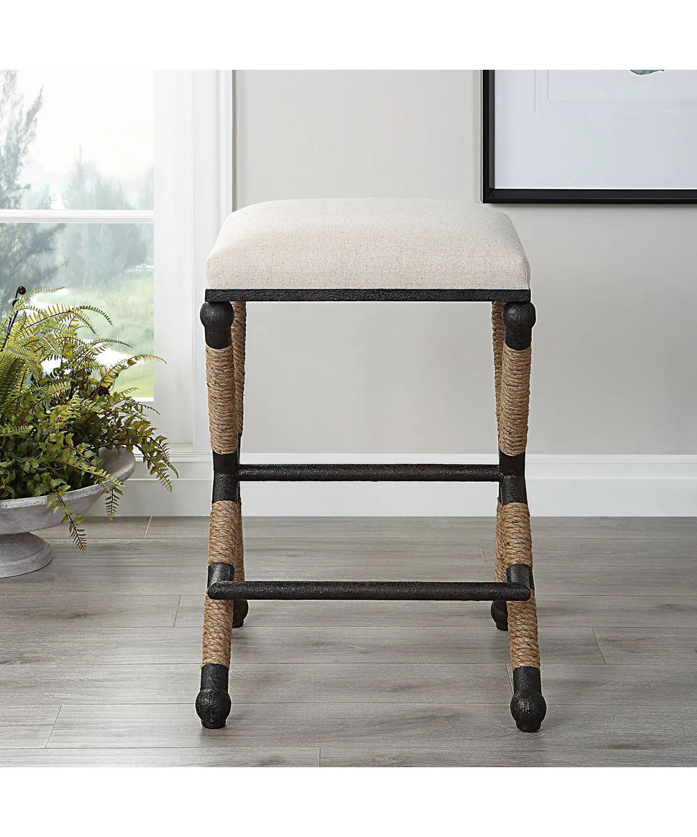 Firth Rustic Oatmeal Counter Stool - Image 3