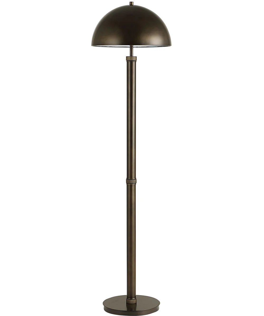 Floor Lamp in Rich Dark Bronze with Dome Metal Shade - Image 4