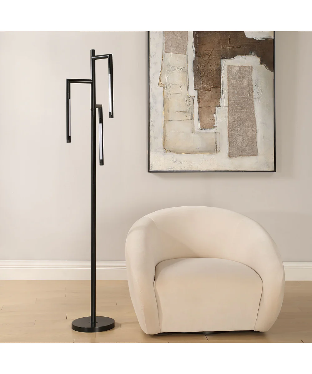 Floor Lamp in Sleek Black with 3 LED arms - Image 3