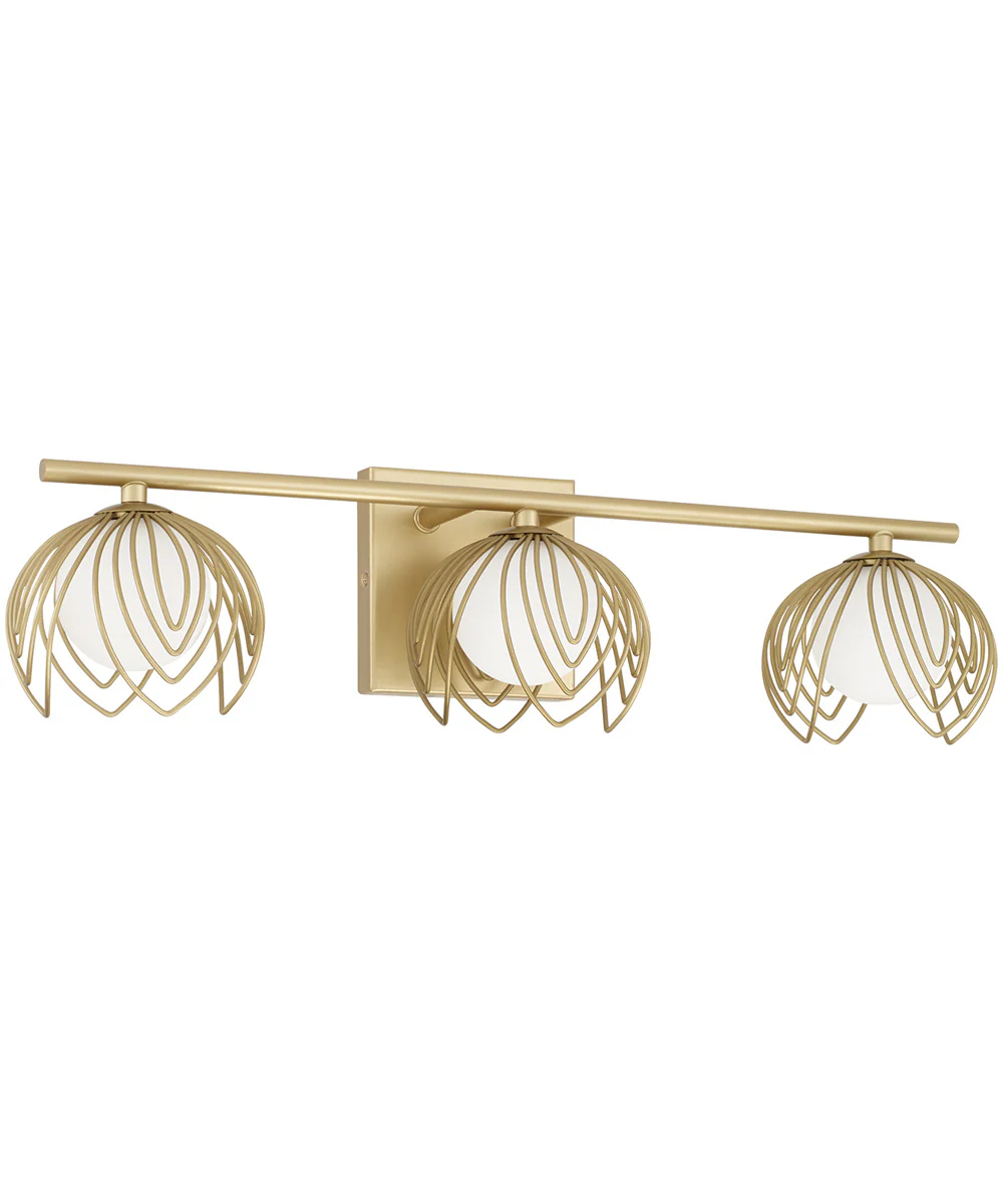 Flora 3-Light Vanity Buffed Gold