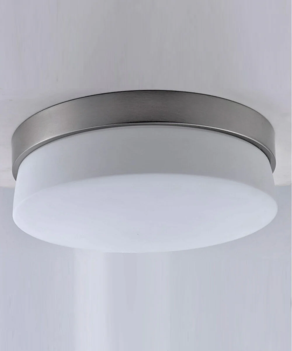 Flux 11"W 1-Light LED Flush Mount Light Fixture Satin Silver Finish by Maxim - Image 3