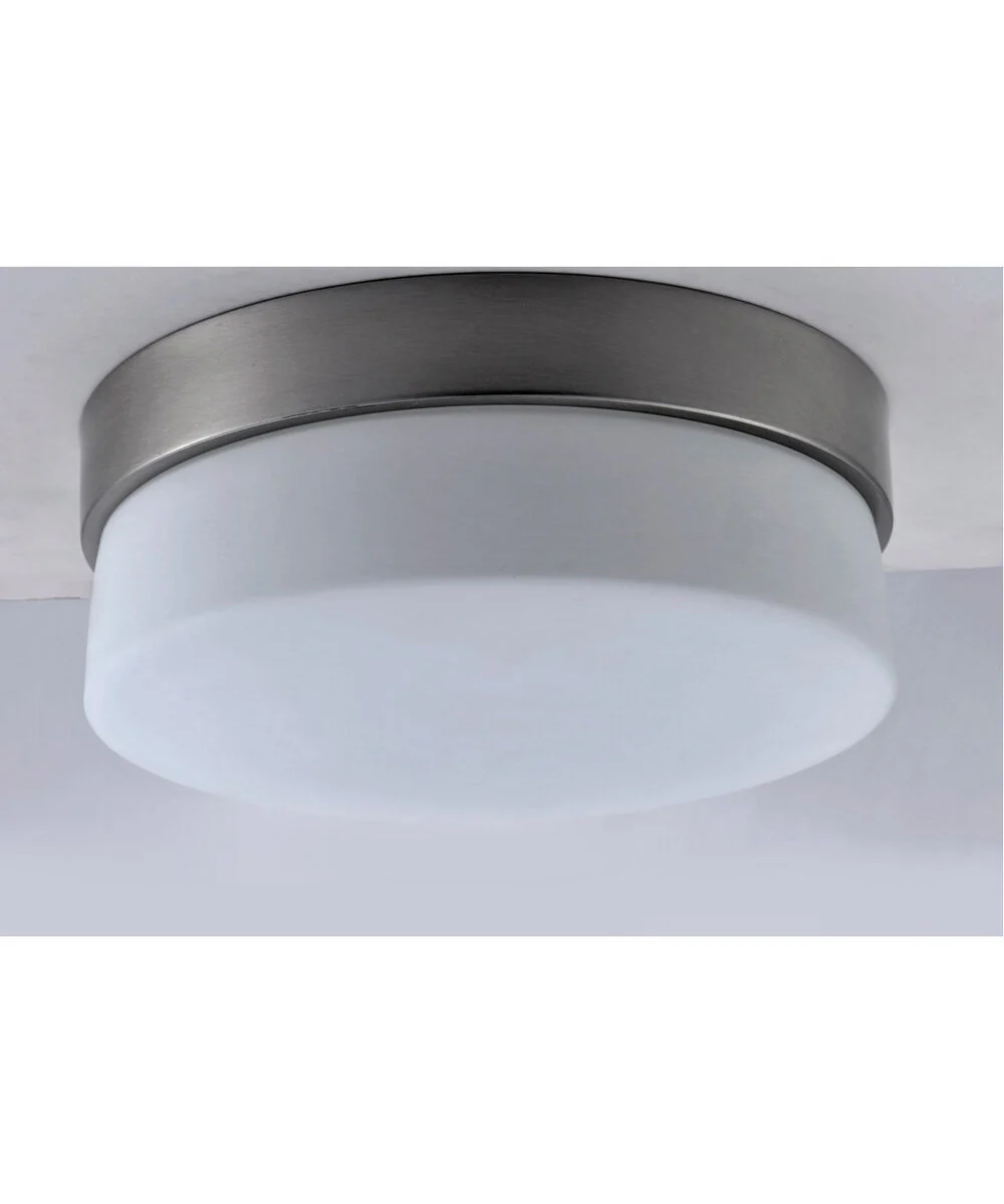Flux 9"W 1-Light LED Flush Mount Light Fixture Satin Silver Finish by Maxim - Image 3
