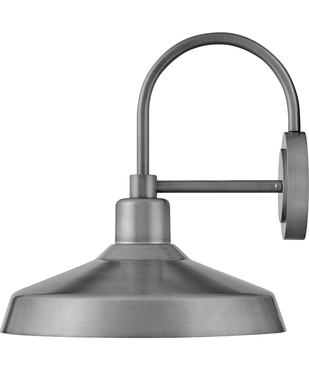Forge Coastal Elements 1-Light Medium Wall Mount Lantern in Antique Brushed Aluminum
