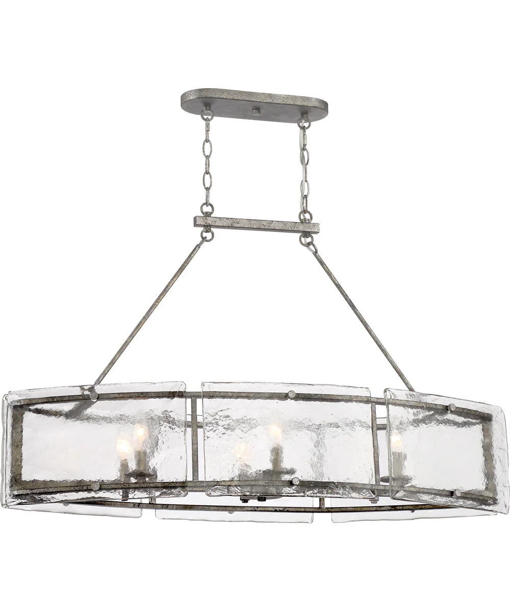 Fortress 6-light Island Light Mottled Silver - Image 2