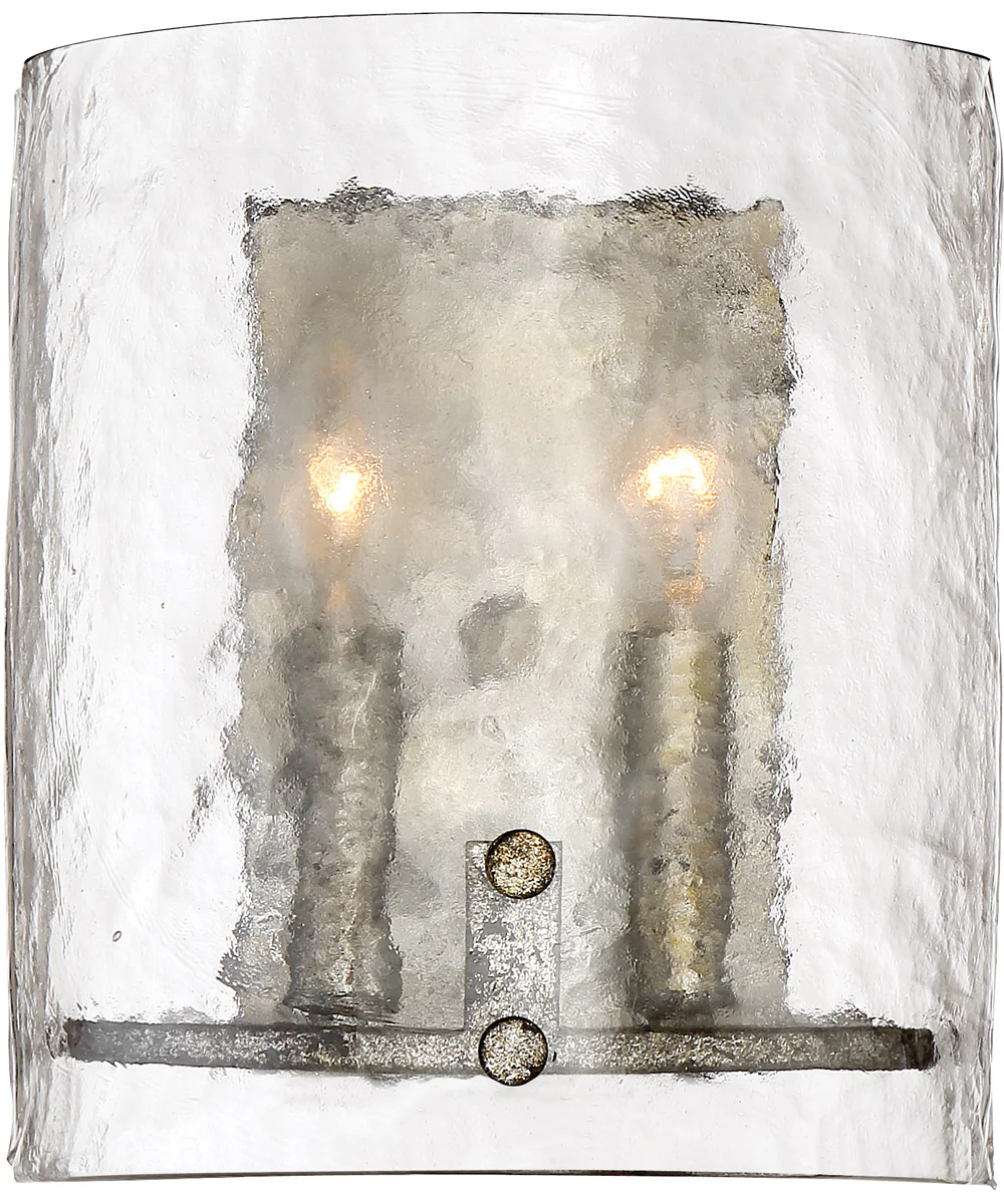 Fortress Small 2-light Wall Sconce Mottled Silver - Image 2