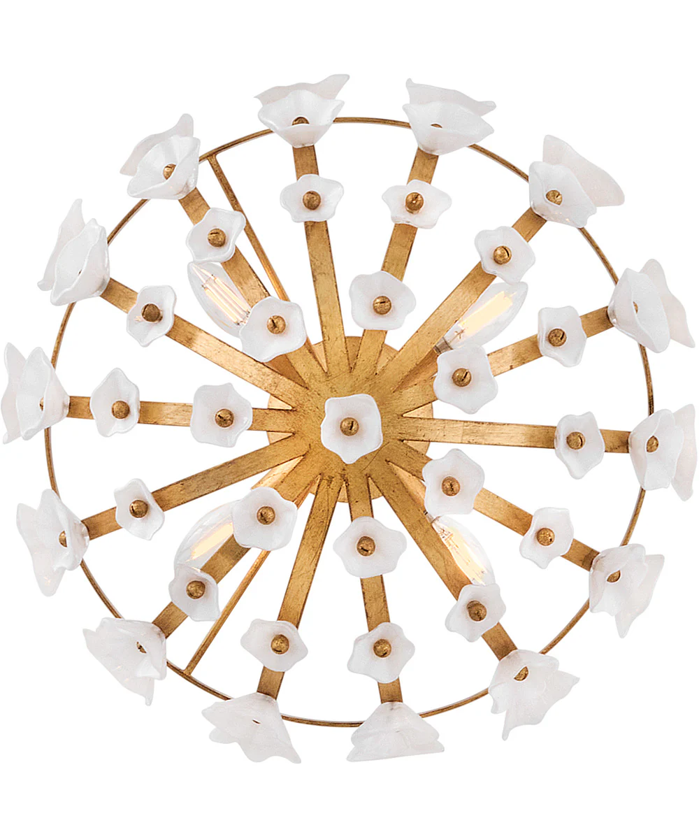 Azalea 4-Light Medium Semi-Flush Mount in Distressed Brass - Image 4