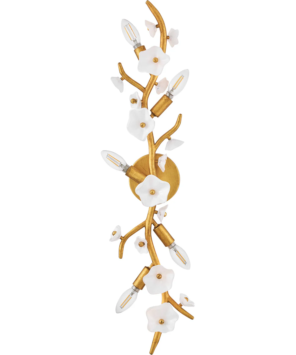 Azalea 5-Light Large Five Light Sconce in Distressed Brass - Image 2