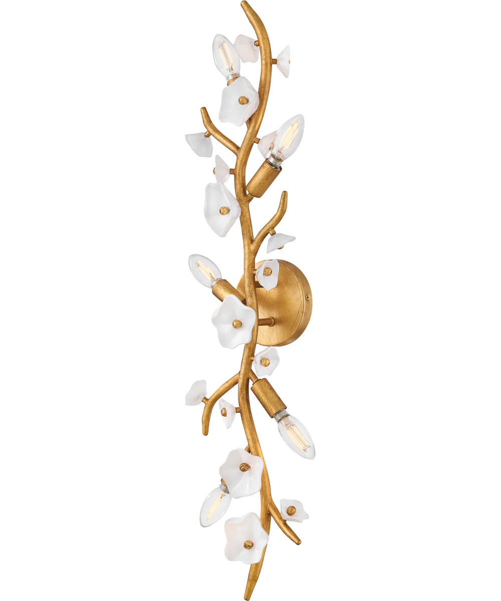 Azalea 5-Light Large Five Light Sconce in Distressed Brass - Image 6