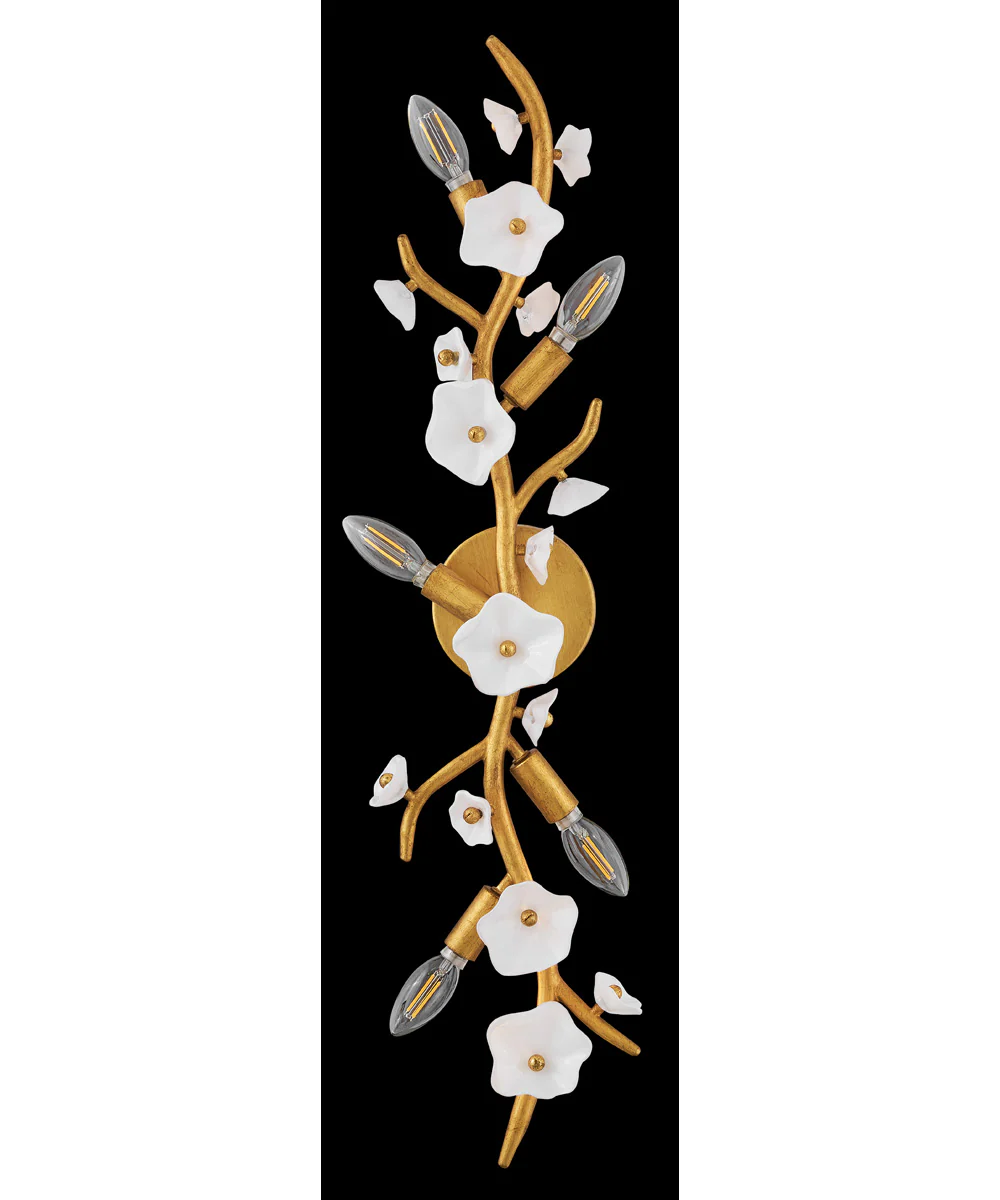 Azalea 5-Light Large Five Light Sconce in Distressed Brass - Image 7
