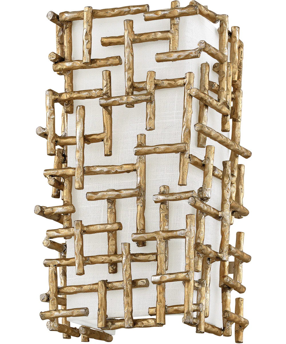 Farrah 2-Light Two Light Sconce in Burnished Gold