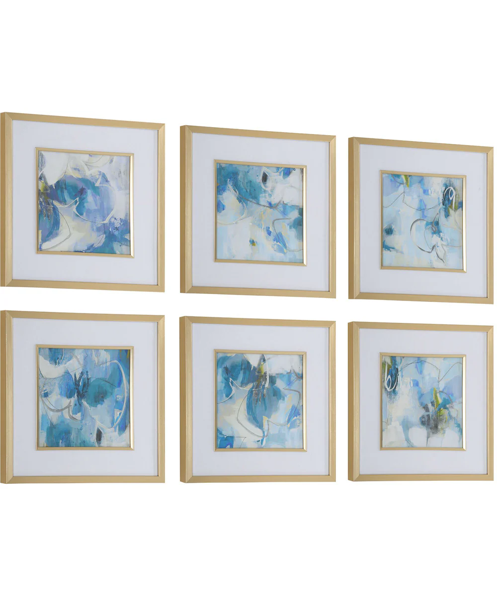 Fresh Start Blue Abstract Prints, Set of 6 - Image 4