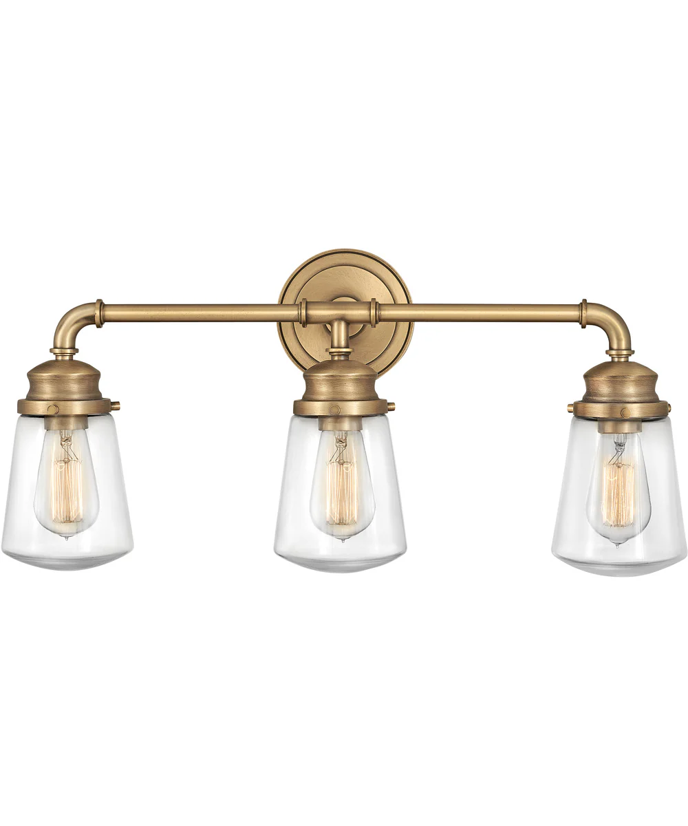 Fritz 3-Light Vanity in Heritage Brass