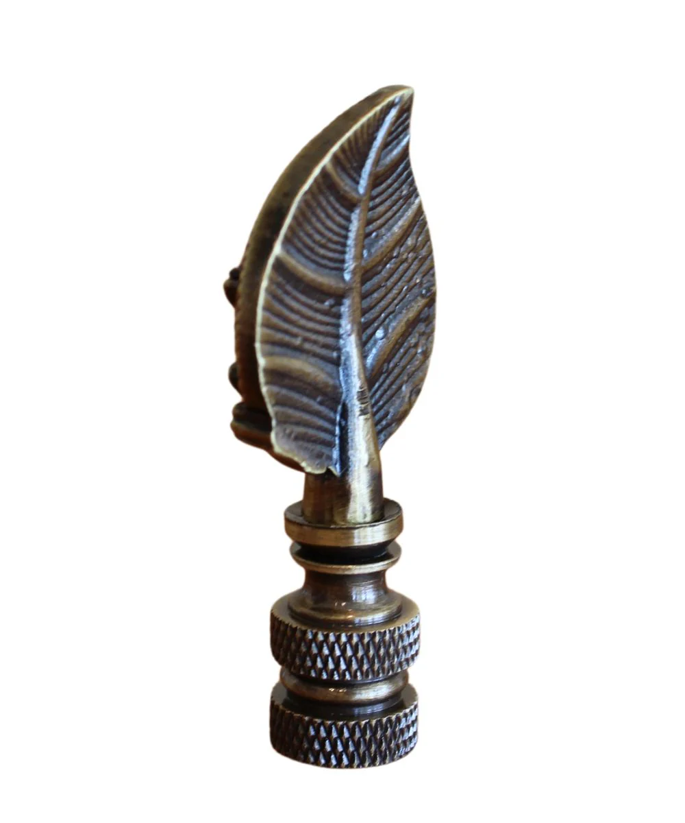 Frog-on-Lily-Pad Lamp Finial Antique Brass, 2.4"h - Image 6
