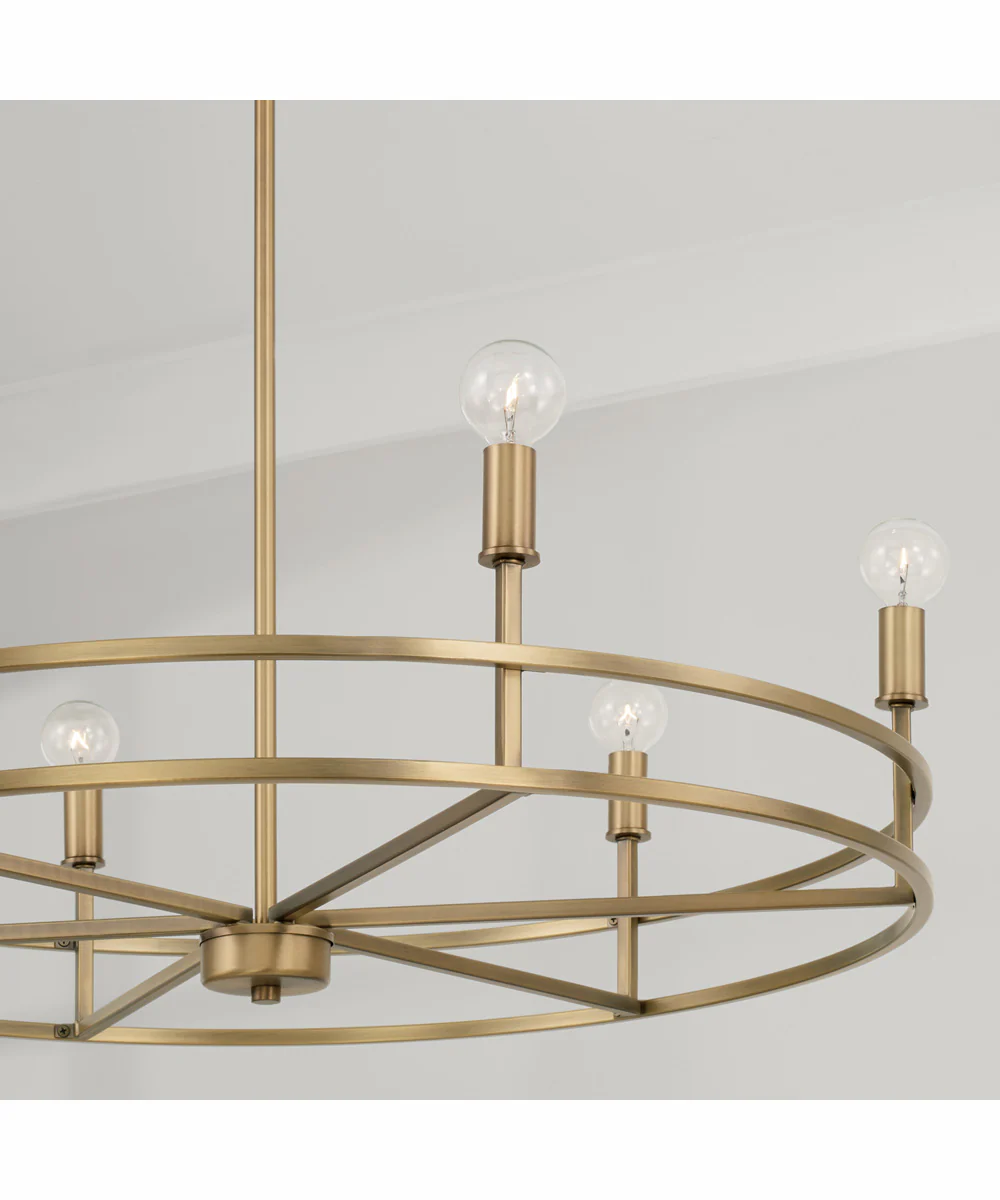 Fuller 6-Light Chandelier Aged Brass - Image 3