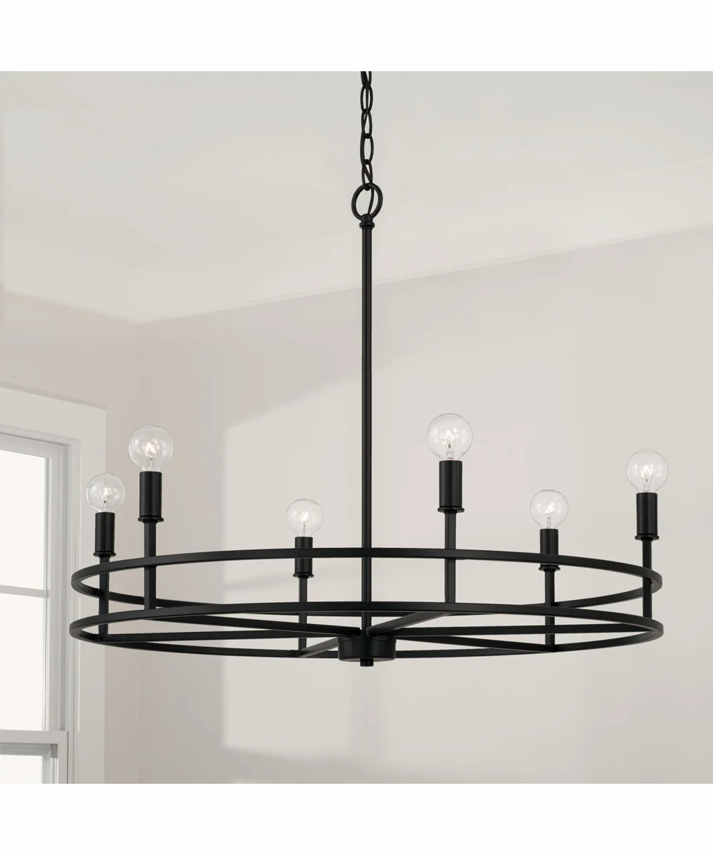Fuller 6-Light Chandelier Matte Black - Image 2