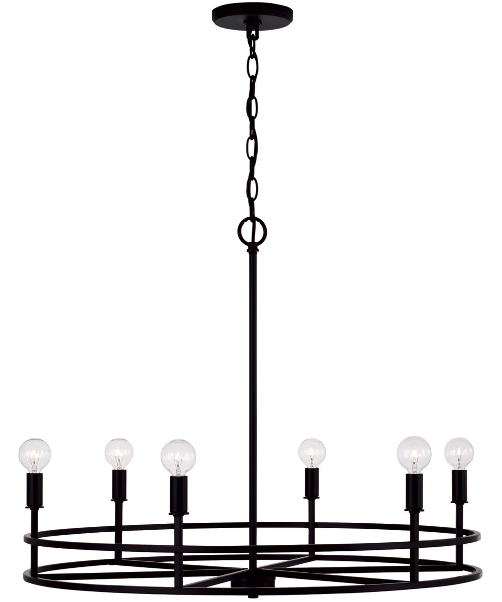 Fuller 6-Light Chandelier Matte Black - Image 4