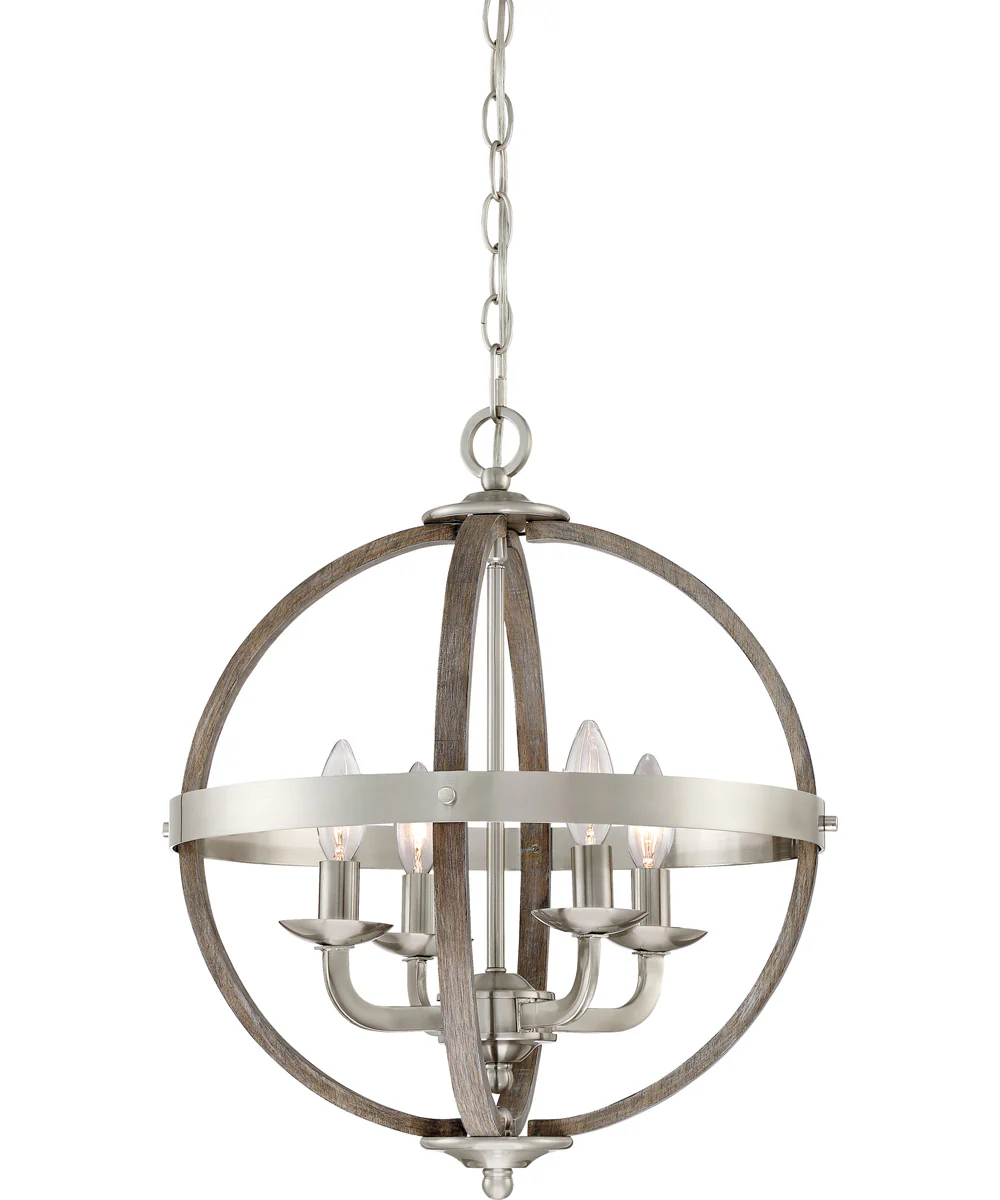 Fusion 4-light Pendant Brushed Nickel