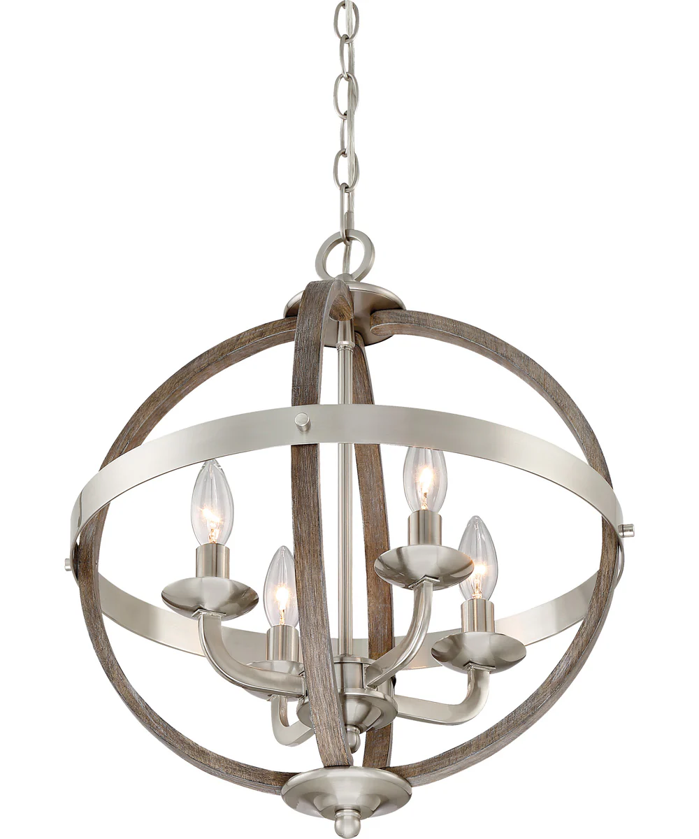 Fusion 4-light Pendant Brushed Nickel - Image 4