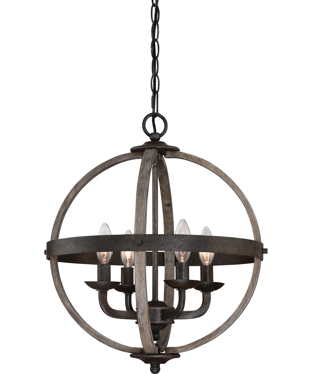 Fusion 4-light Pendant Rustic Black - Image 2