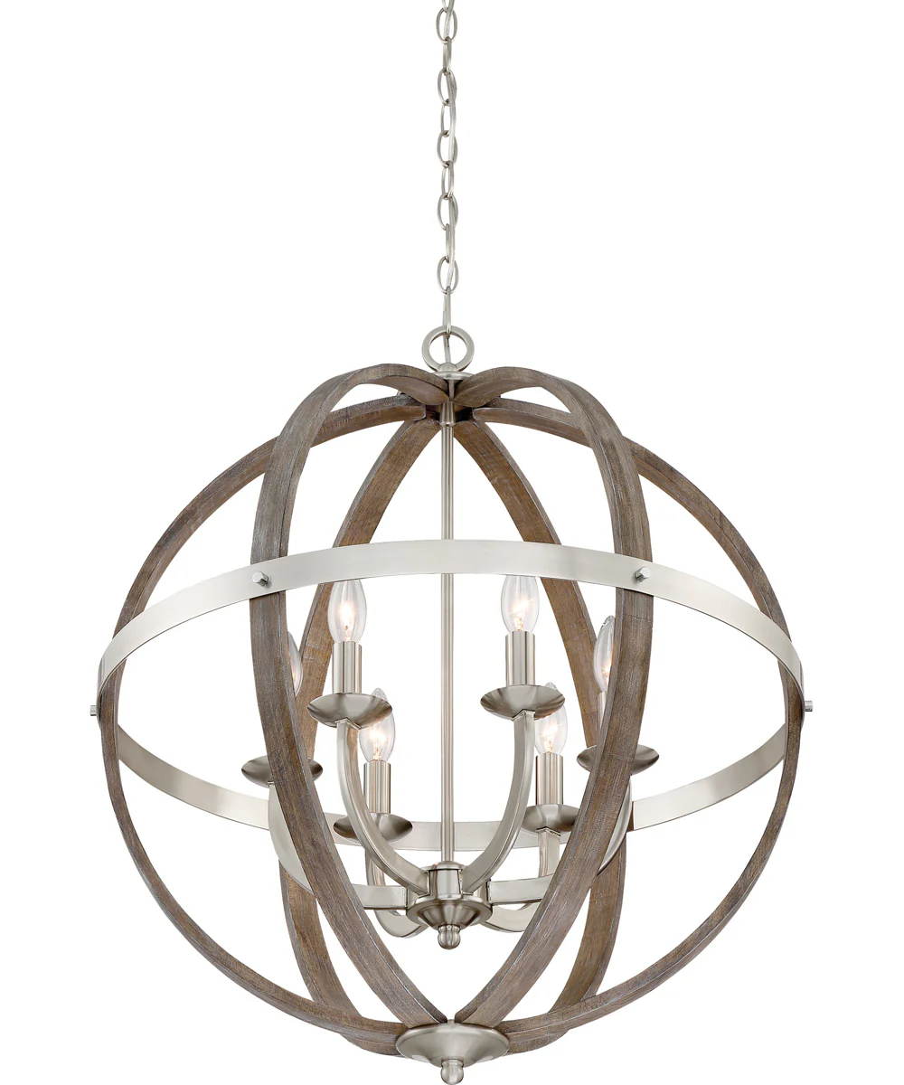 Fusion 6-light Pendant Brushed Nickel - Image 4