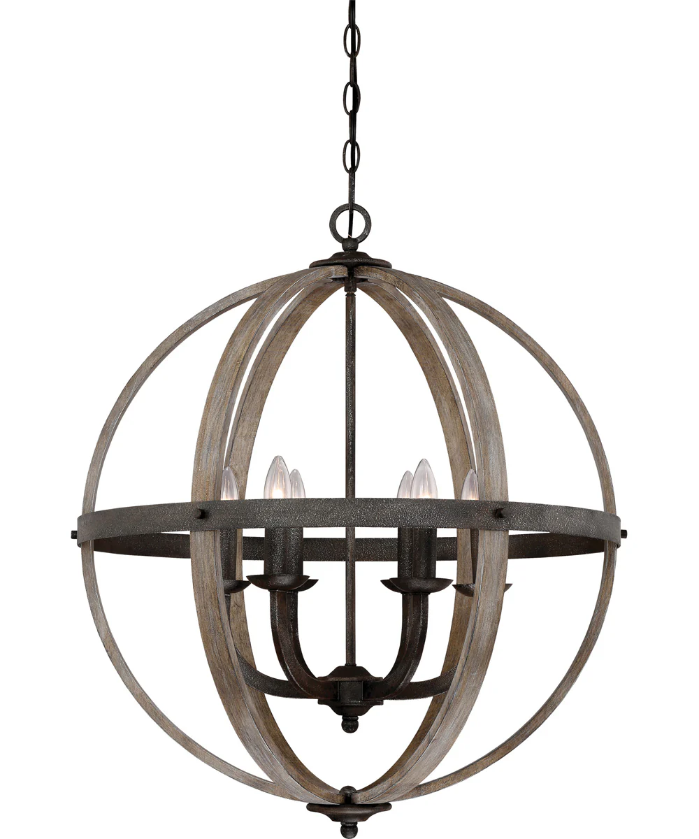 Fusion 6-light Pendant Rustic Black