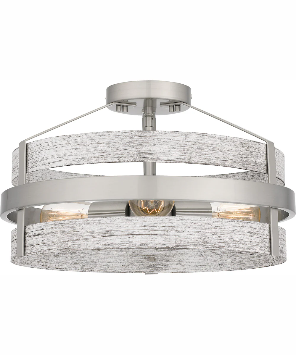 Gadsen Medium 3-light Semi Flush Mount Brushed Nickel