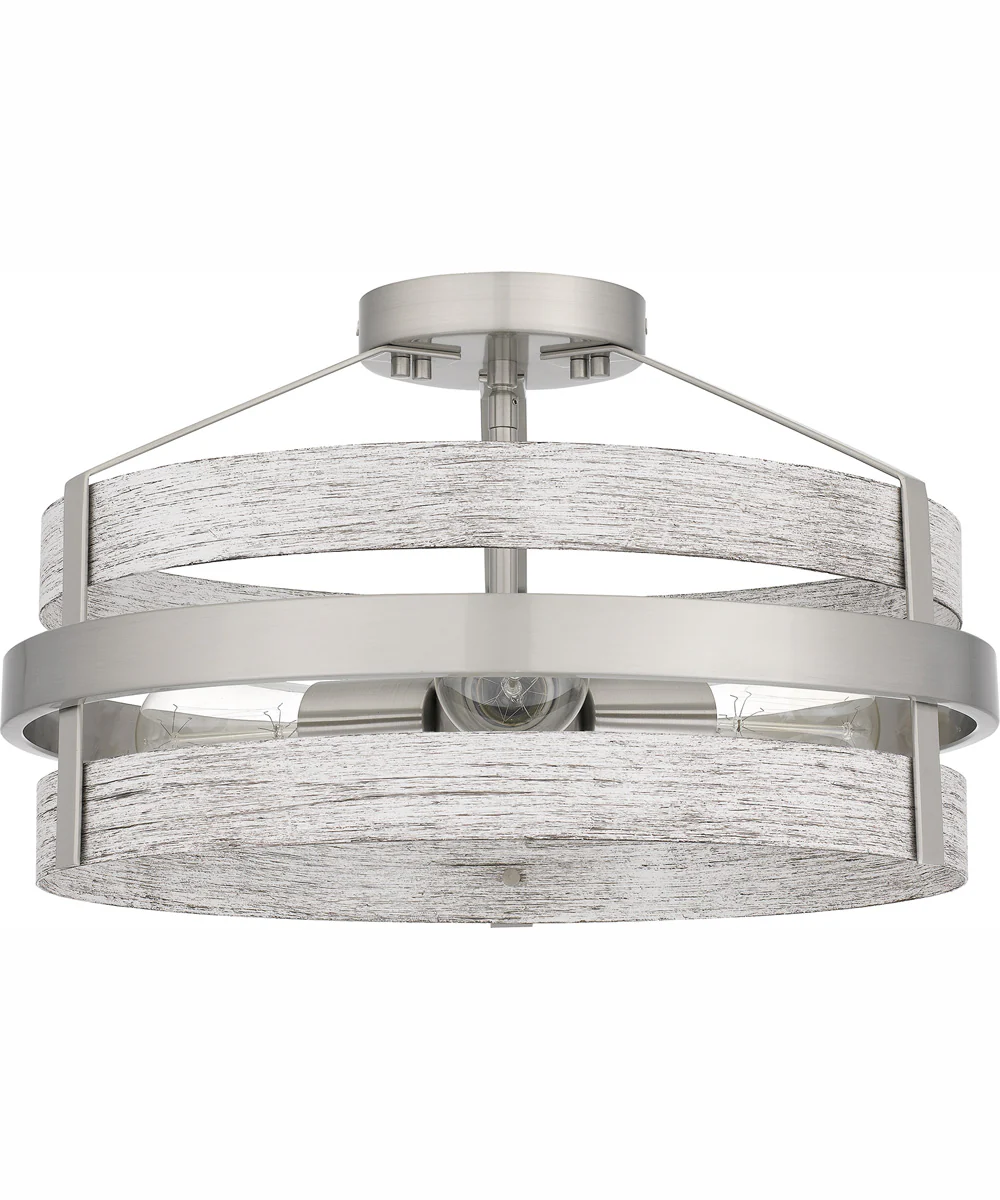 Gadsen Medium 3-light Semi Flush Mount Brushed Nickel - Image 3