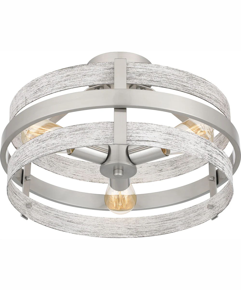 Gadsen Medium 3-light Semi Flush Mount Brushed Nickel - Image 5